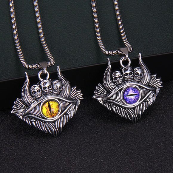 💝Turkish devil skull Eye Unisex Pendant Necklace, BL55590191 - Picture 3 of 4